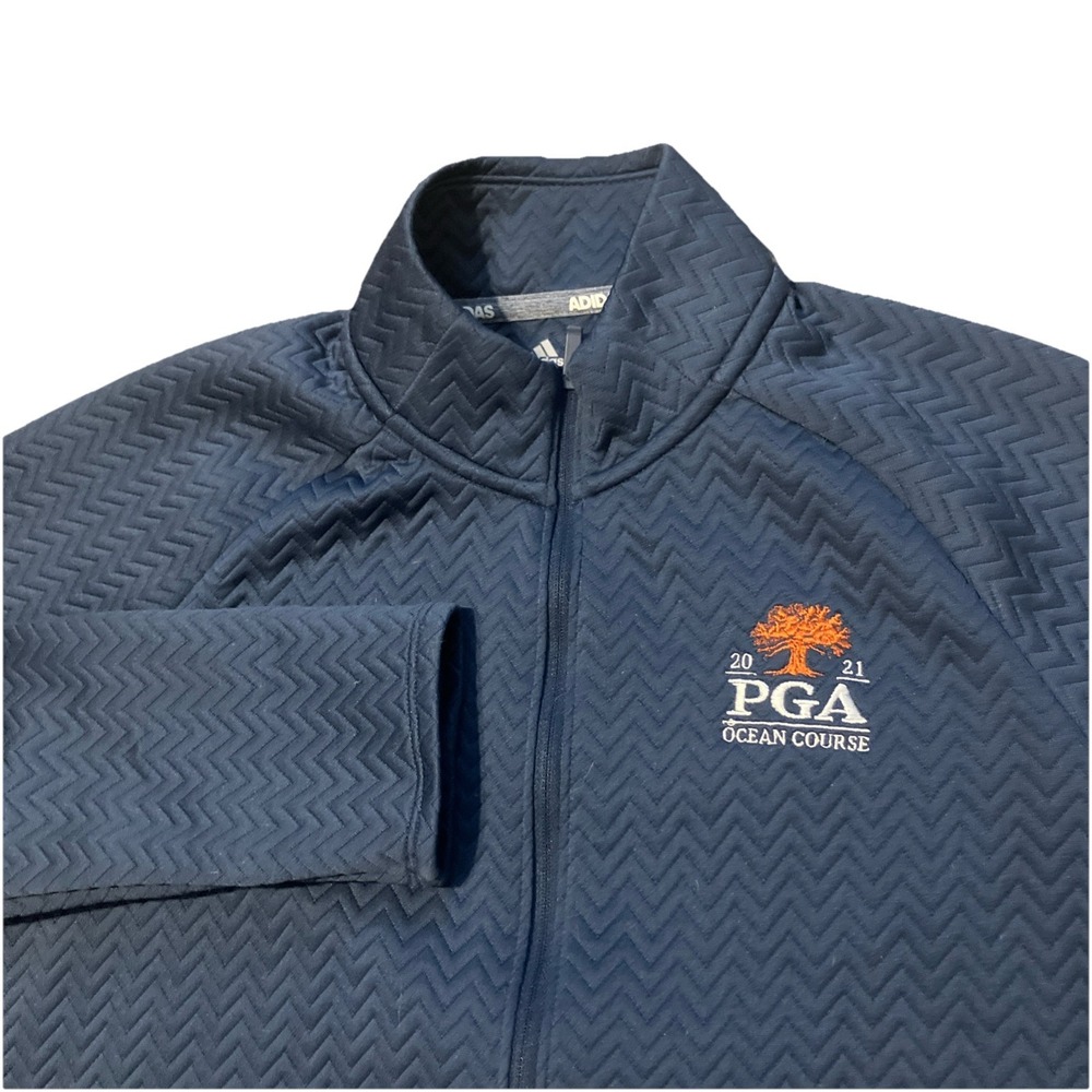 Adidas Jacket Women's Large Blue Full Zip PGA 2021 PGA Ocean Course Golf‎